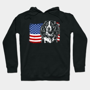 Proud Nederlandse Kooikerhondje American Flag patriotic dog Hoodie